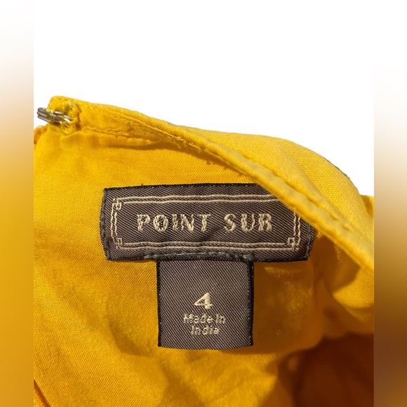 J.Crew Point Sur Tie-Shoulder Yellow Midi Summer 100% Cotton Voile Dress Size 4 - Picture 7 of 7